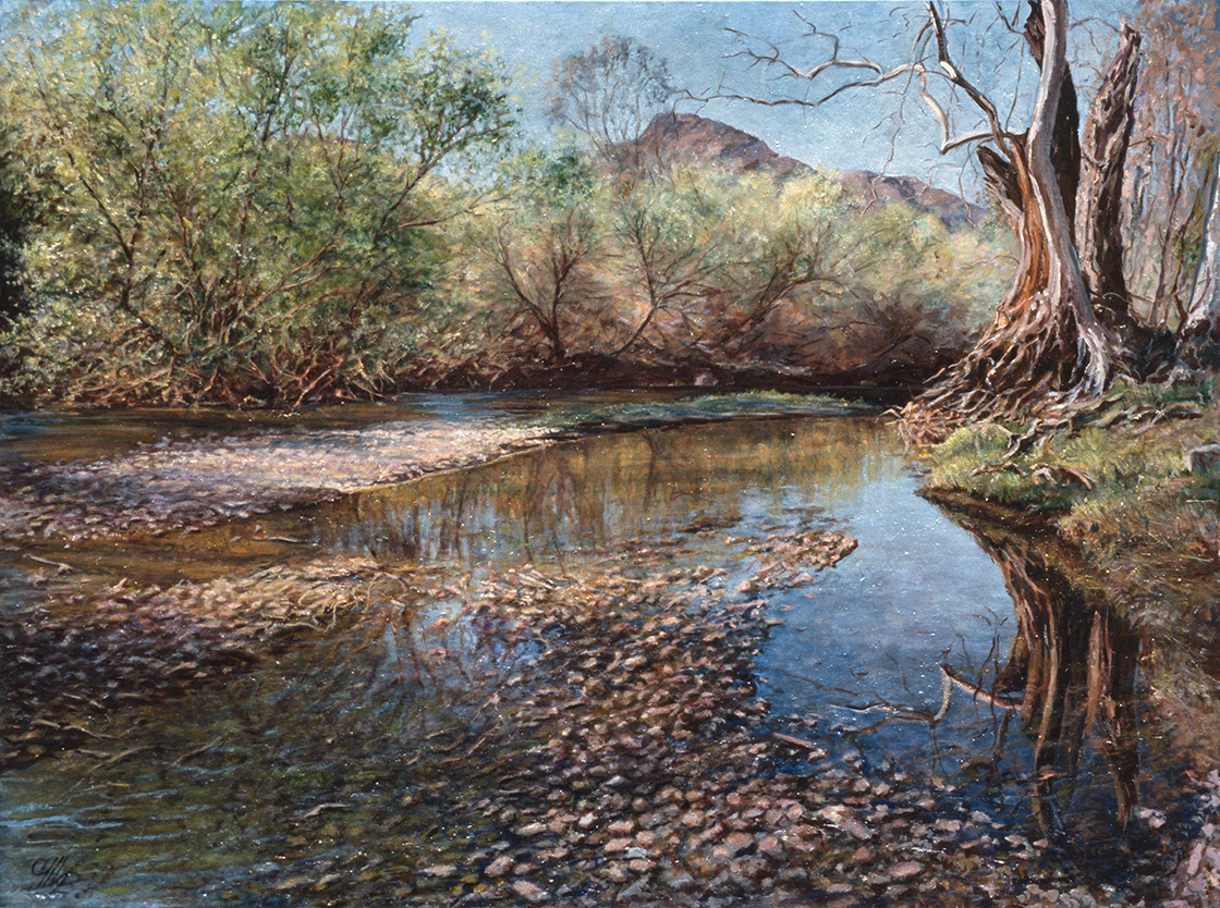 Constance von Briesen, Triunfo Creek II, Straus Ranch, 1994, oil on canvas.