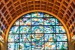 stained glass in stauffer chapel