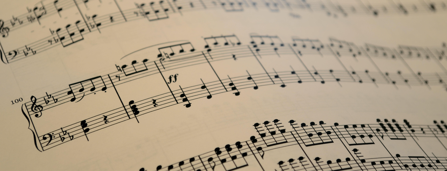 close up sheet music