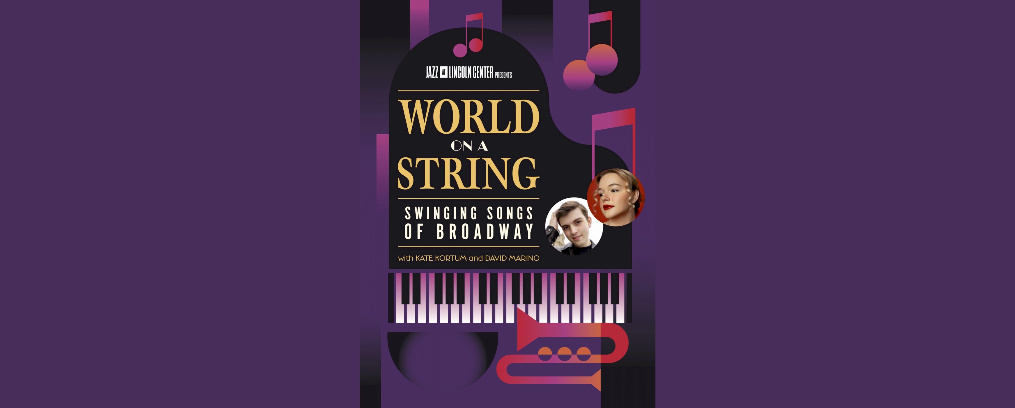 image of world on a string show poster featuring Kate Kortum and David Marino
