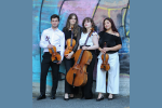 Katarina String Quartet pose with instruments