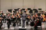 image of Pepperdine jazz and wind ensembles onstage 