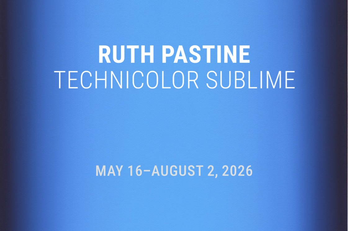 Ruth Pastine text on blue abstract painting background